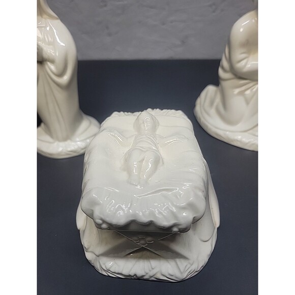 VTG 70s Holland Mold Ceramic Glazed Nativity Mary Joseph Baby Jesus Religious - Picture 13 of 16